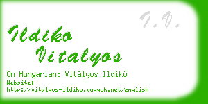 ildiko vitalyos business card