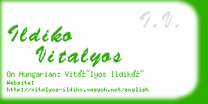 ildiko vitalyos business card